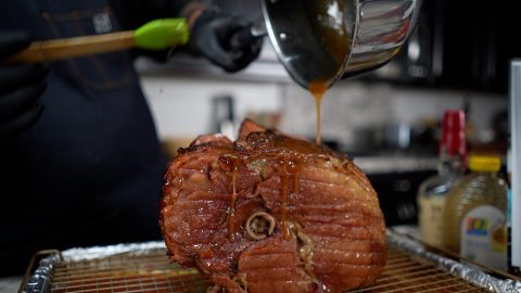 The Secret to a Perfect Honey Bourbon Glazed Ham - Smokin' and Grillin ...
