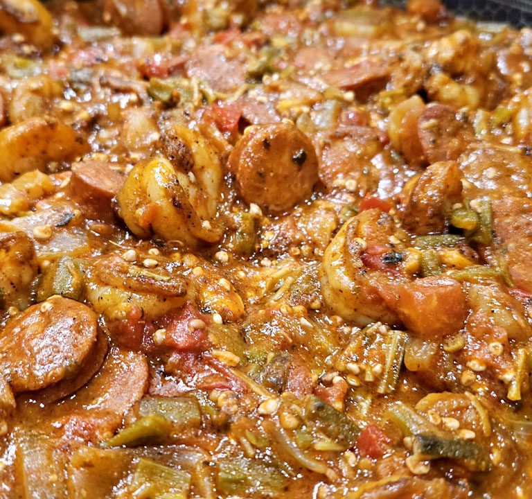 Smothered Okra with Shrimp: A Southern Delight