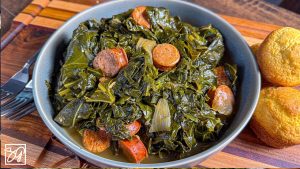 A Soulful Southern Staple: Heart-Healthy Collard Greens with Chicken Andouille Sausage
