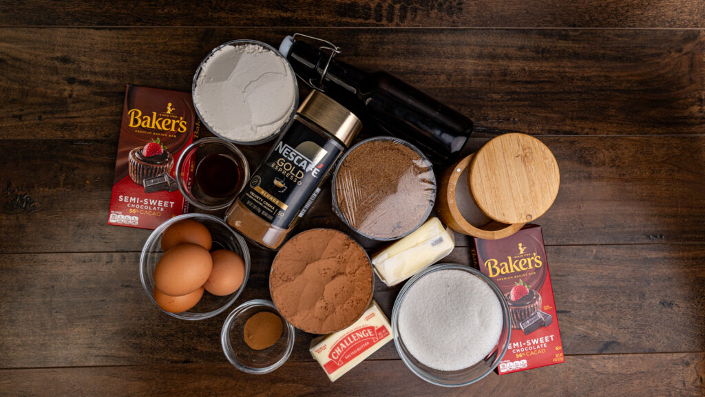Ingredients needed for brownies