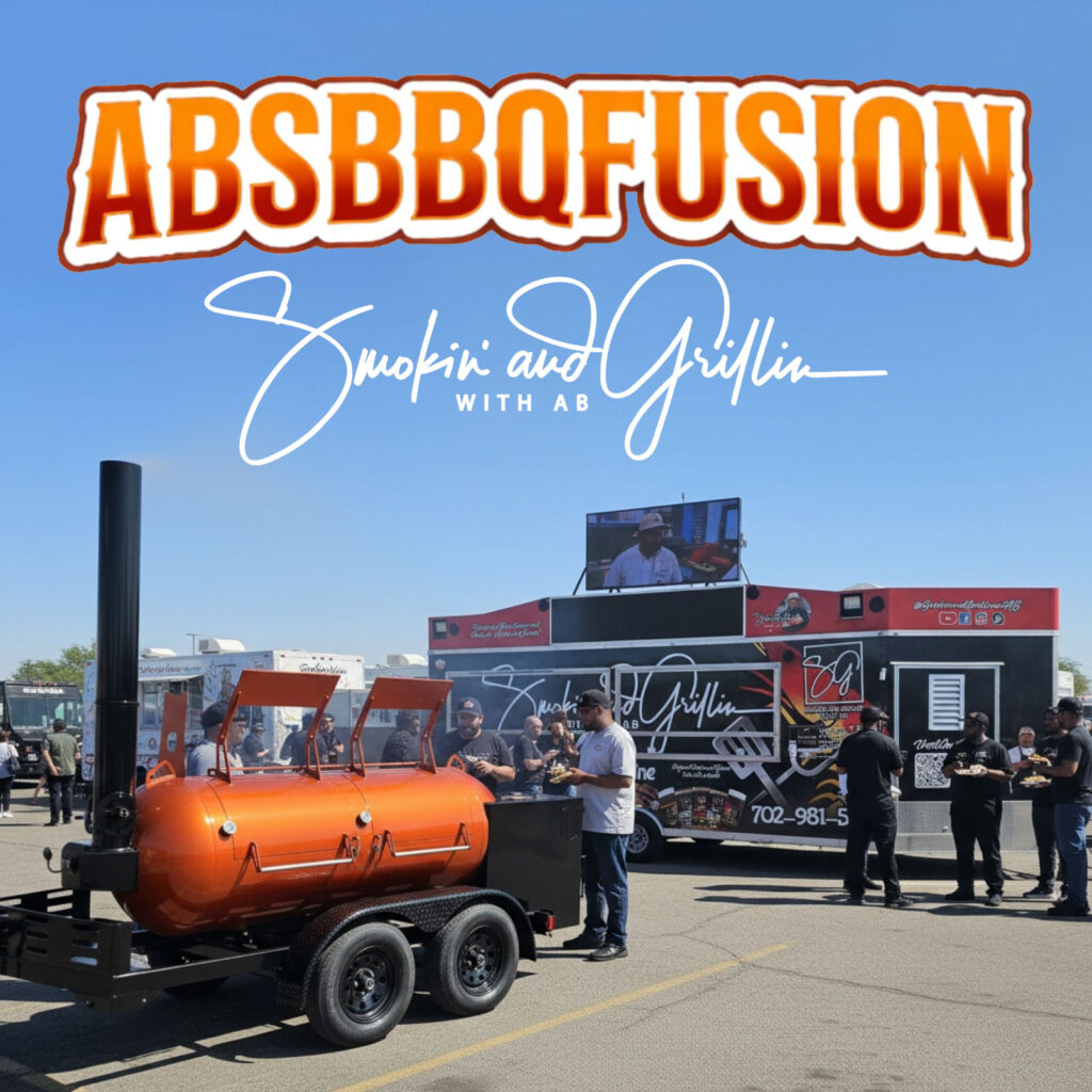 Photo of AB's BBQ Fusion Food Truck with Smokin and Grillin with AB logo