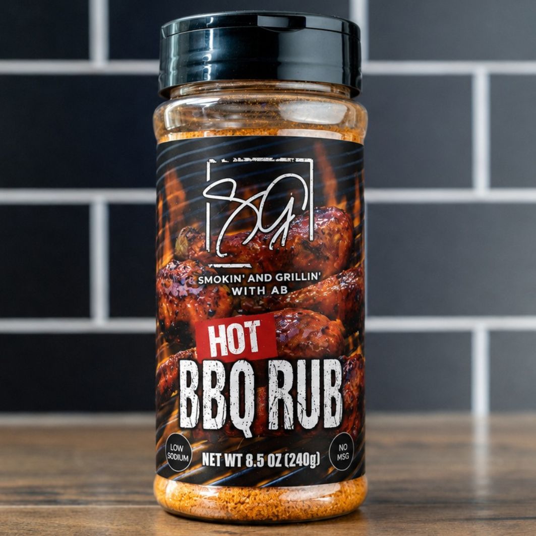 Bottle of AB&rsquo;s Hot BBQ Rub