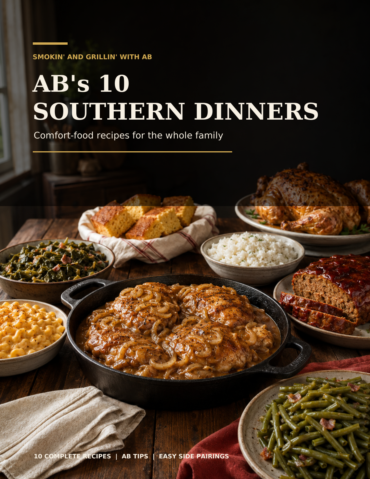 AB's 10 Southern Dinners free recipe guide cover