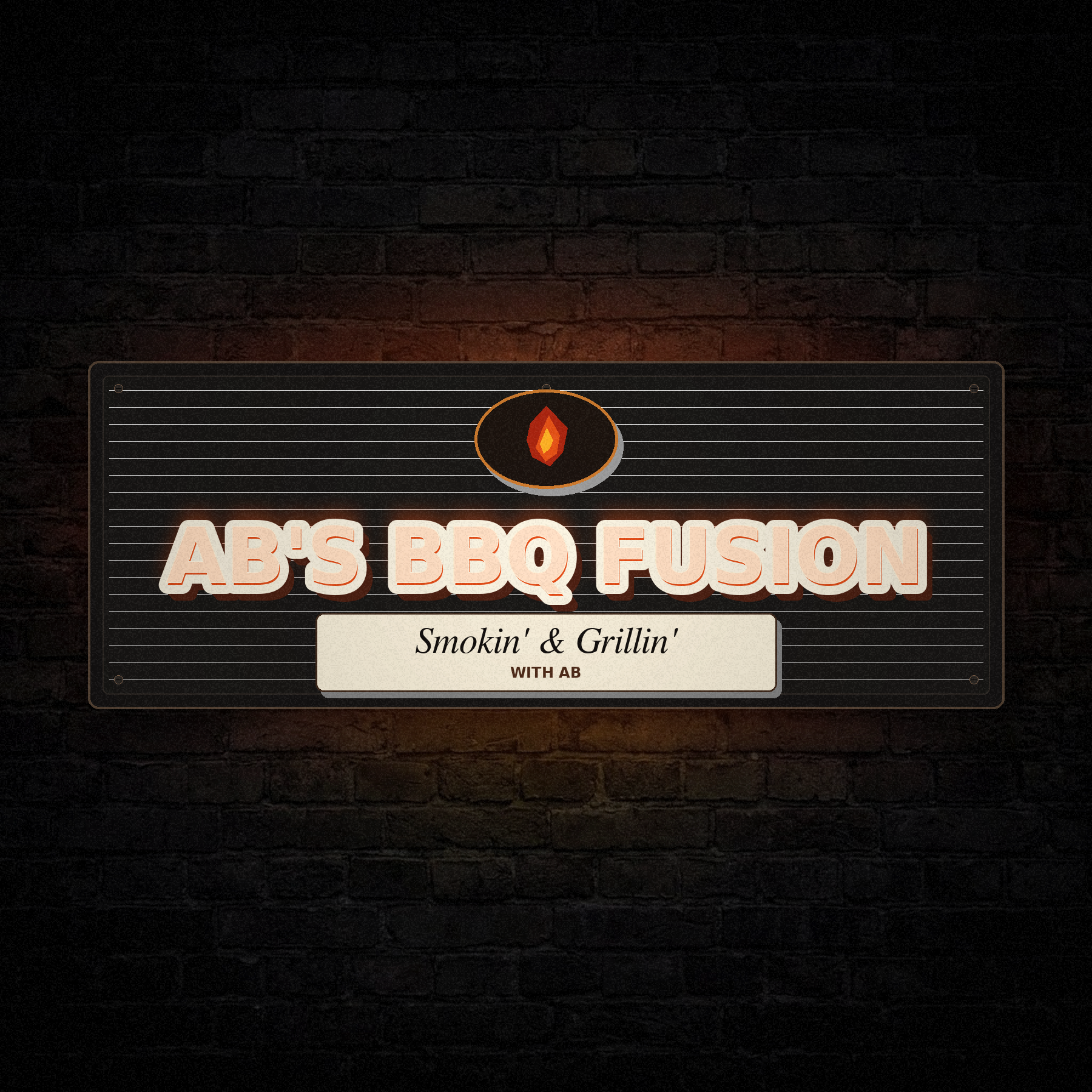 AB’s BBQ Fusion exterior sign mockup for the Las Vegas restaurant concept
